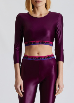 Фиолетовый топ Versace Jeans Couture с логотипом, фото